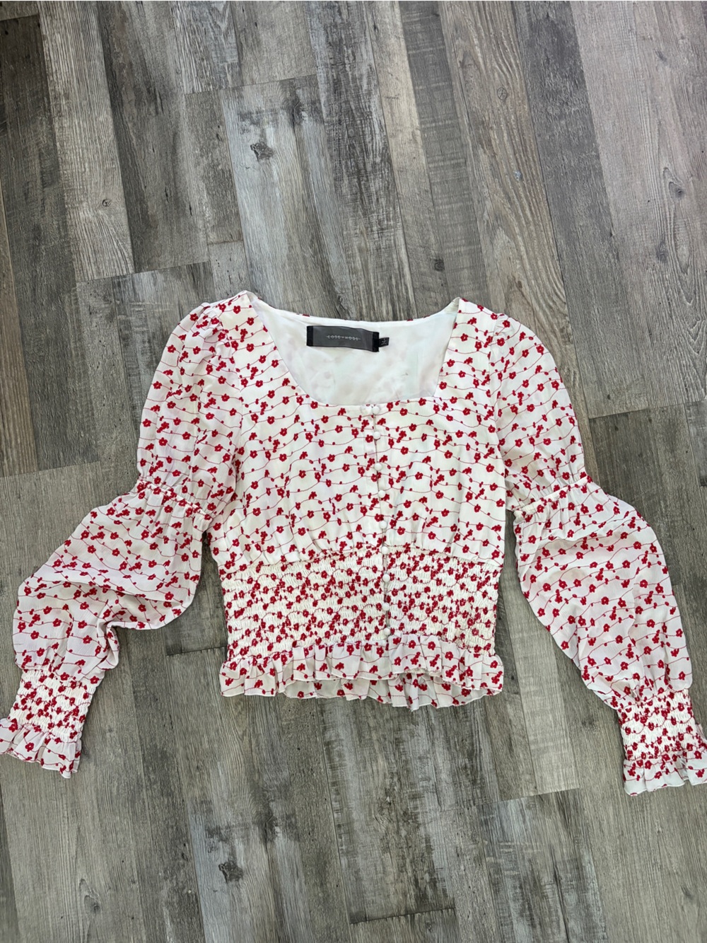 White/Red Floral Code x Mode Blouse